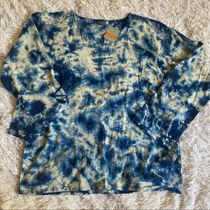 Thailand made blue tie dye style shirt